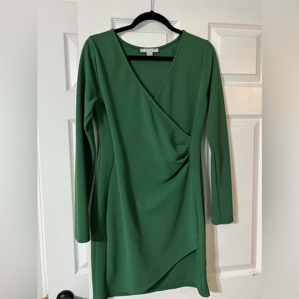 Green fitted mini dress